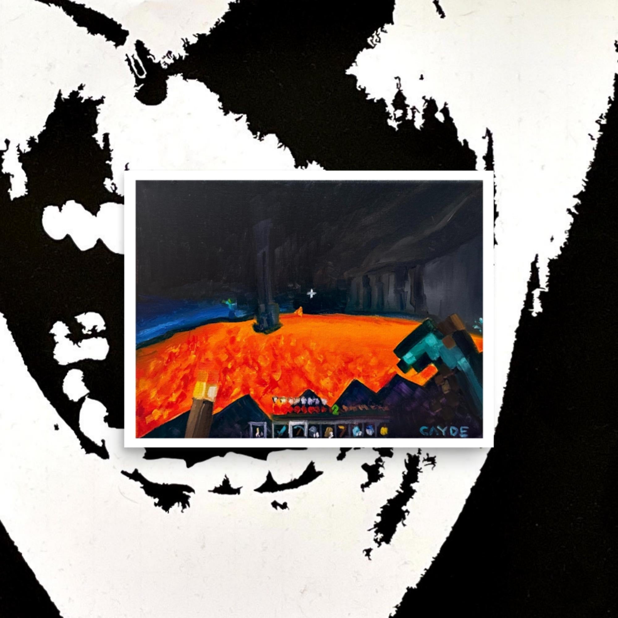Minecraft Lava Pit Poster Print